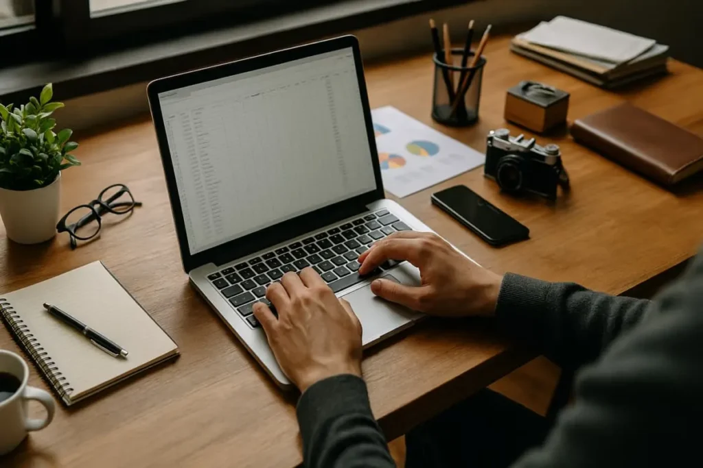 Small business owner managing finances on laptop - affordable business services Bristol CT