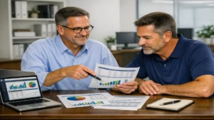 bookkeeper working with small business owner going beyond the numbers